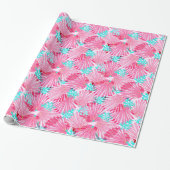 Girly rosa Muschel-Muster Geschenkpapier (Ungerollt)