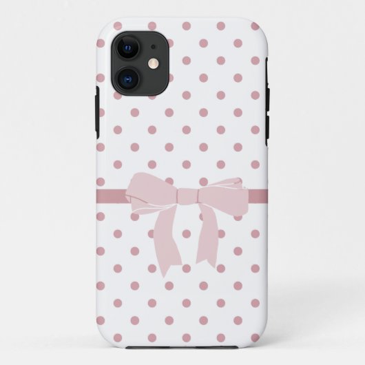 Girly rosa Punkte Case-Mate iPhone Hülle (Rückseite)