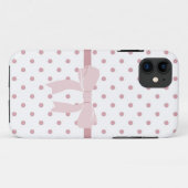 Girly rosa Punkte Case-Mate iPhone Hülle (Rückseite (Horizontal))