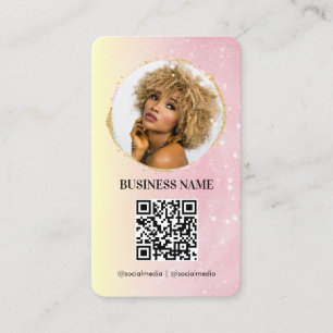 Girly Rosa Roségold Glitter feminin Social Media Visitenkarte