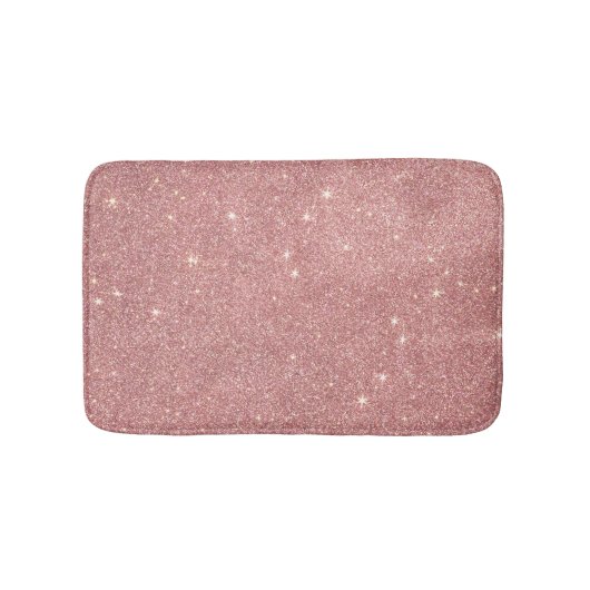Girly rosa Rosen-Goldchic-Imitat-Glitzer-Muster Badematte (Vorderseite)
