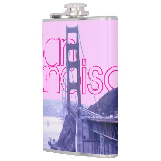 Girly rosa San Francisco Golden gate bridge Flachmann (Links)