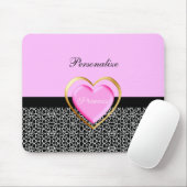 Girly rosa schwarze Prinzessin Giraffe Print und Mousepad (Mit Mouse)