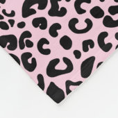 Girly rosa schwarzer Leopard-Druck-niedlicher Fleecedecke (Ecke)