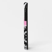 GIRLY ROSA SCHWARZES STRIPES DAMAST-MONOGRAMM Case-Mate iPhone HÜLLE (Hinten/Links)