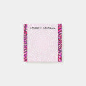 Girly rosa u. lila Wirbles Muster + Individueller Post-it Klebezettel (Vorderseite)