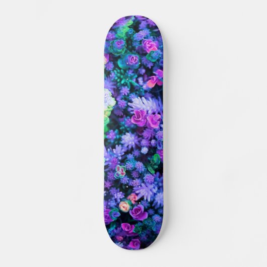 Girly rosa und lila BlumenSucculents Skateboard (Vorderseite)