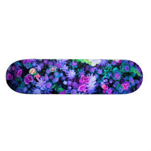 Girly rosa und lila BlumenSucculents Skateboard