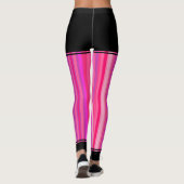 Girly rosa und lila Streifen + Schwarze Regionen Leggings (Rückseite)