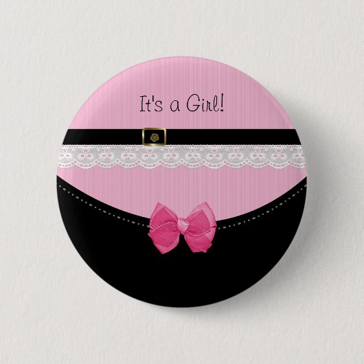 Girly rosa und schwarze button (Vorderseite)