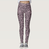 Girly rosa und schwarzes Leopard-Druck-Muster Leggings (Vorderseite)