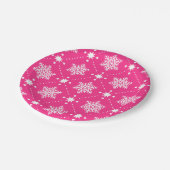 Girly rosa und weißes pappteller (Schrägansicht)