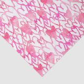 Girly rosa Wasserfarbe von Hand gezeichnete Herzen Seidenpapier (Ausschnitt)