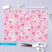 Girly rosa Wasserfarbe von Hand gezeichnete Herzen Seidenpapier (Handwerk)