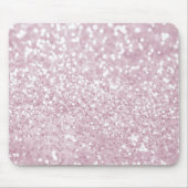 Girly rosa weißer abstrakter Glitzer-Foto-Druck Mousepad (Vorne)