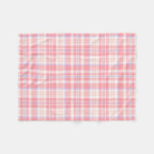 Girly rosa weißer blauer karierter | Karo Fleecedecke (Vorderseite (Horizontal))