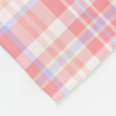 Girly rosa weißer blauer karierter | Karo Fleecedecke (Ecke)
