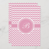 Girly rosa Zickzack Chic-Zickzack-Streifen Einladung (Vorne/Hinten)