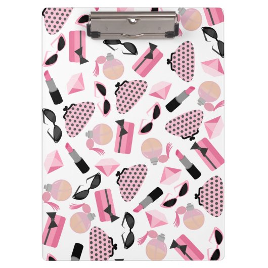 Girly rosa Zusatz-Muster-Klemmbrett Klemmbrett (Vorderseite)