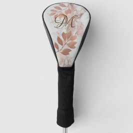 Girly Rose Gold Blätter Monogram Golf Head Cover Golf Headcover