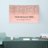 Girly Rose Gold Confetti Pink Gradient Ombre Banner (Messeveranstaltung)