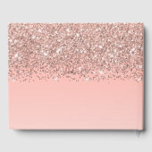 Girly Rose Gold Confetti Pink Gradient Ombre Gästebuch (Rückseite)