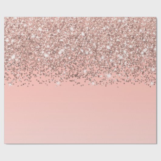Girly Rose Gold Confetti Pink Gradient Ombre Geschenkpapier (Flach)