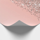 Girly Rose Gold Confetti Pink Gradient Ombre Geschenkpapier (Ecke)