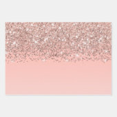 Girly Rose Gold Confetti Pink Gradient Ombre Geschenkpapier Set (Vorderseite)