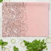 Girly Rose Gold Confetti Pink Gradient Ombre Geschirrtuch (Gefaltet)