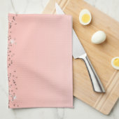 Girly Rose Gold Confetti Pink Gradient Ombre Geschirrtuch (Viertel Falte)