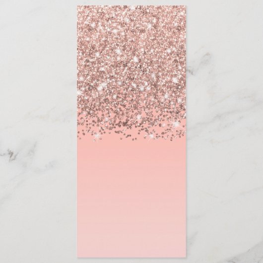 Girly Rose Gold Confetti Pink Gradient Ombre Programm (Rückseite)