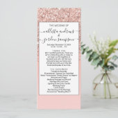 Girly Rose Gold Confetti Pink Gradient Ombre Programm (Stehend Vorderseite)