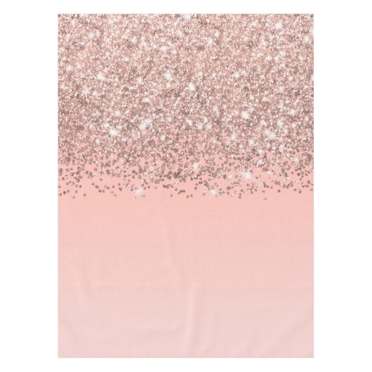 Girly Rose Gold Confetti Pink Gradient Ombre Tischdecke (Vorderseite)