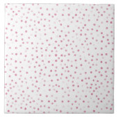 Girly Rose Gold Dots Confetti Weißes Design Fliese (Vorderseite)