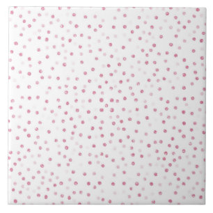 Girly Rose Gold Dots Confetti Weißes Design Fliese
