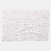 Girly Rose Gold Dots Confetti Weißes Design Geschirrtuch (Horizontal)
