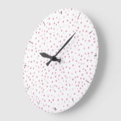 Girly Rose Gold Dots Confetti Weißes Design Große Wanduhr (Winkel)