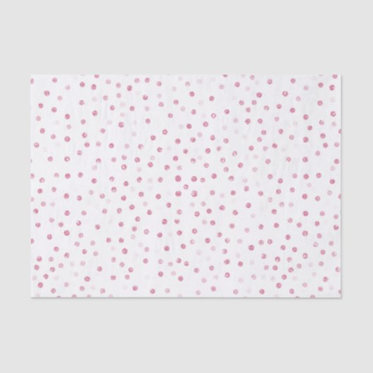 Girly Rose Gold Dots Confetti Weißes Design Seidenpapier (Vorderseite)