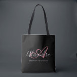 Girly Rose Gold Elegante Script Name Monogram Tasche<br><div class="desc">Personalisieren Sie Ihre schöne mit Monogramm trendige Black Grocery Tote Bag! Der unten stehende Text kann Ihrem bevorzugten Satz oder sogar Ihrem vollständigen Namen personalisiert sein; Sie können ihn auch löschen, wenn Sie ihn bevorzugen. Wenn Sie Hilfe benötigen, lass uns bitte unter belytaliarecipes@gmail.com und wir helfen Ihnen gerne weiter. ©...</div>