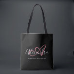 Girly Rose Gold Elegante Script Name Monogram Tasche<br><div class="desc">Personalisieren Sie Ihre schöne mit Monogramm trendige Black Grocery Tote Bag! Der unten stehende Text kann Ihrem bevorzugten Satz oder sogar Ihrem vollständigen Namen personalisiert sein; Sie können ihn auch löschen, wenn Sie ihn bevorzugen. Wenn Sie Hilfe benötigen, lass uns bitte unter belytaliarecipes@gmail.com und wir helfen Ihnen gerne weiter. ©...</div>