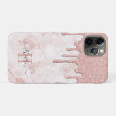 Girly Rose Gold Glam Glitzer Tropfen Case-Mate iPhone Hülle (Rückseite (Horizontal))