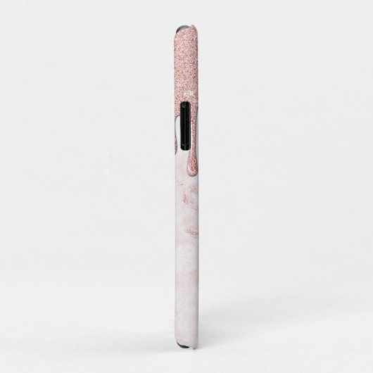 Girly Rose Gold Glam Glitzer Tropfen Case-Mate iPhone Hülle (Hinten/Rechts)