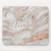 Girly rose gold glitter marble elegant name script mousepad (Vorne)