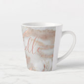 Girly Rose Gold Glitzer Marmorname personalisiert Milchtasse (Rechts)
