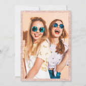 Girly Rose gold Glitzer ombre pink chic Sweet 16 Einladung (Rückseite)