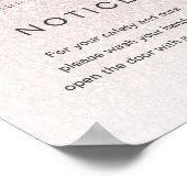 Girly Rose Gold Glitzer Salon COVID19 Wash Hands Poster (Ecke)