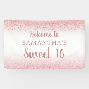 Girly Rose Gold Glitzer Sparkasse Banner