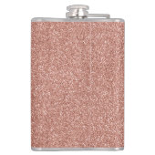 Girly Rose Gold Glitzer Sparkle Stilvolles Monogra Flachmann (Rückseite)