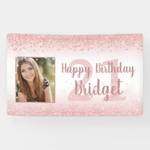 Girly Rose Gold Glitzer Sparkone Foto Banner